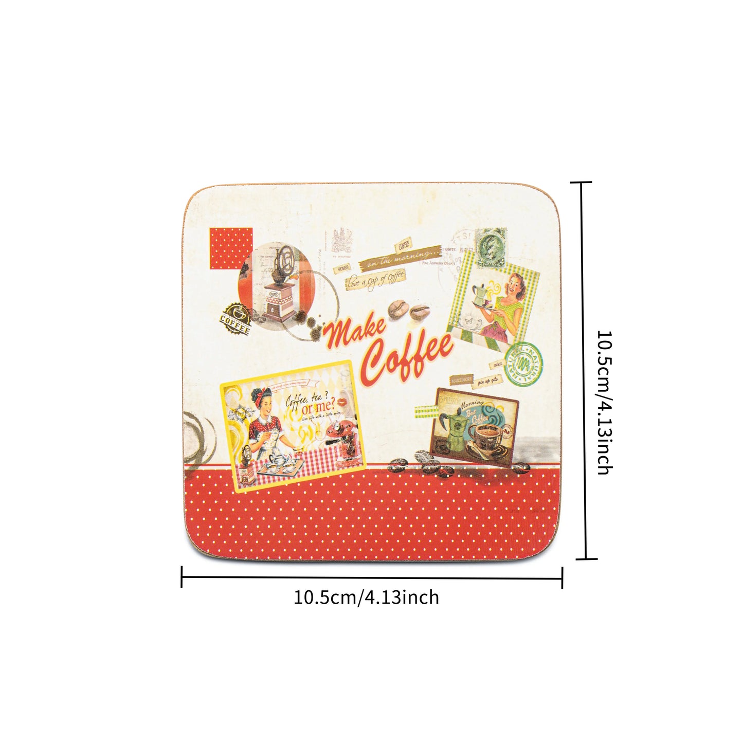 Free Shipping 6 Piece Set DIY Sublimation Printing MDF Mug Coaster Blank Different Designs Wood Board Cup Coaster