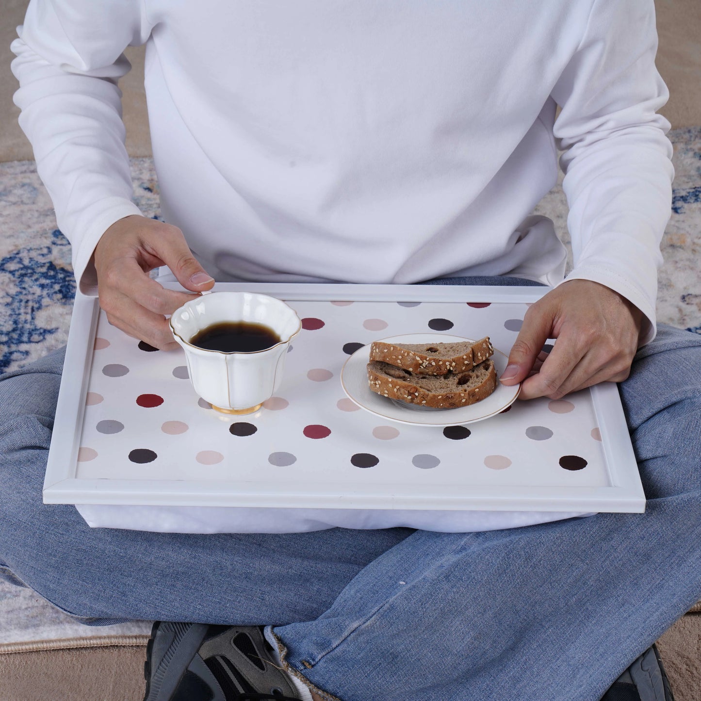 1 pcs Lap tray Placemats Polka dot pattern simple style 4 pcs table Placemats Factory Price cushion Bubble mat