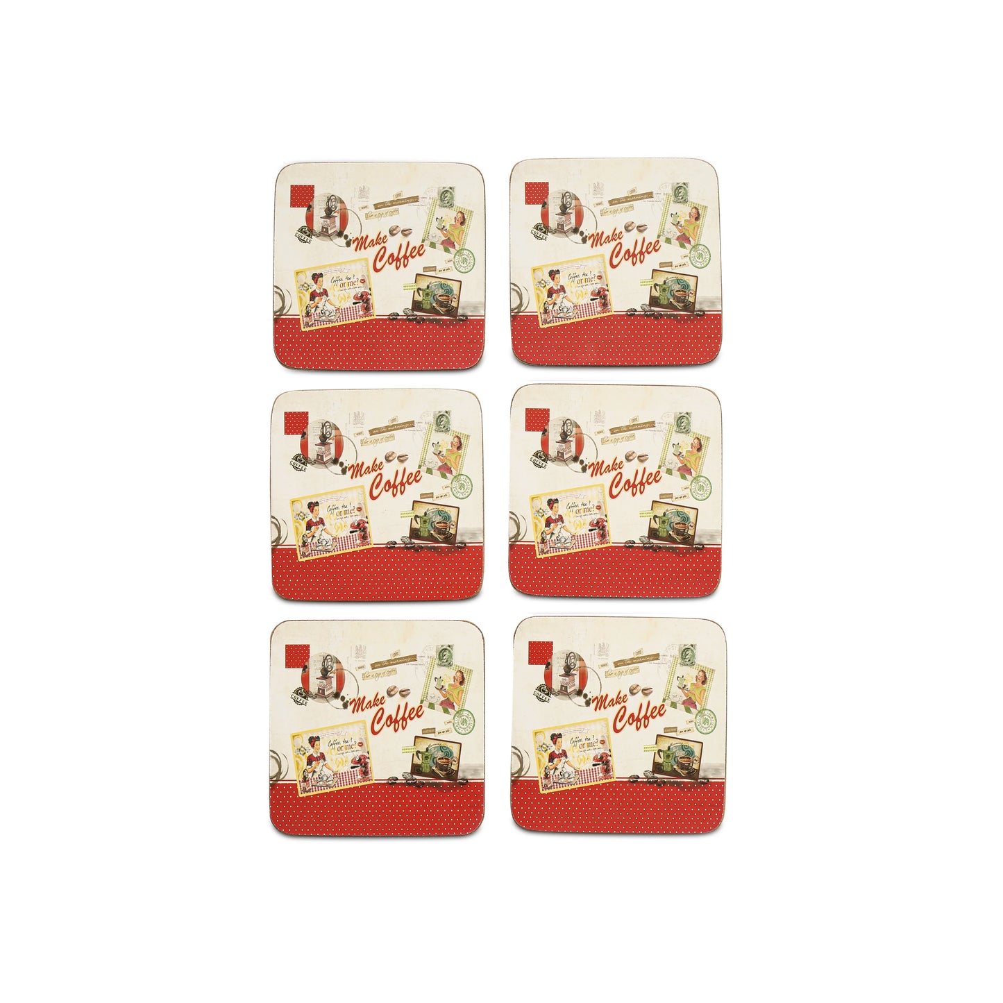 Free Shipping 6 Piece Set DIY Sublimation Printing MDF Mug Coaster Blank Different Designs Wood Board Cup Coaster