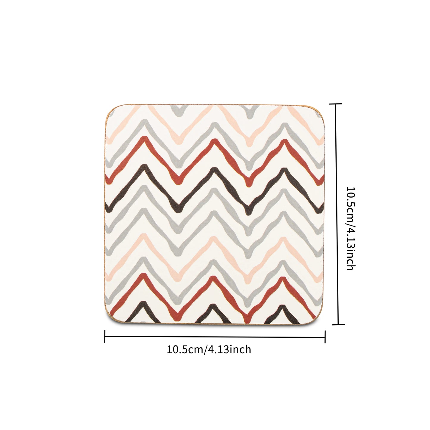 Free Shipping 6 Pcs Simple Style Corrugated Coffee Table Desk Coasters Customized Printed Wood Square Coasters Drinks Easy Use Dining