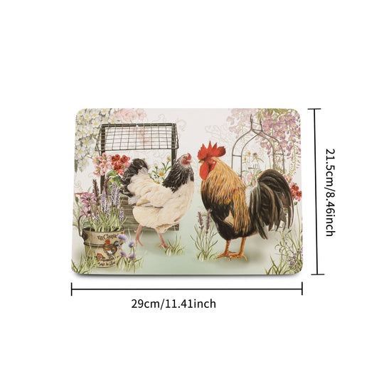 4pcs Romantic Big Rooster Pattern Table Placemats Middle Size Cork Material Cushion Bubble Mat Factory Price