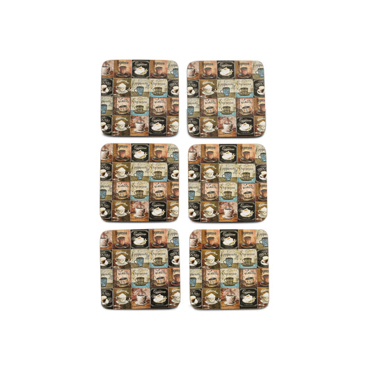 Free Shipping Custom Printed 6-Piece Retro Style Manga Pattern Wood Coasters for Coffee Table or Desk Wood Mat/Pad for Drinks