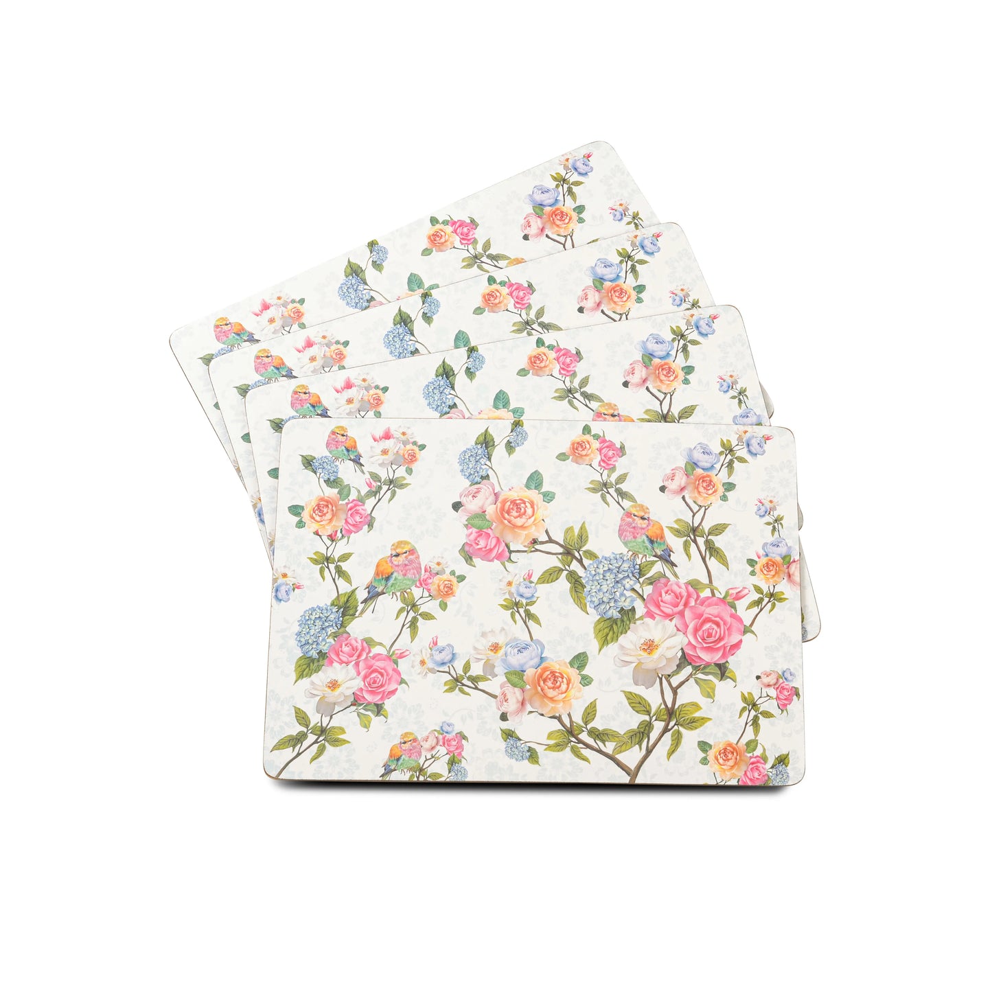 Factory Price 4pcs Large Size Azalea Pattern Table Placemats Cushion Bubble Mat Set Square Design Cork Material Dining Occasions
