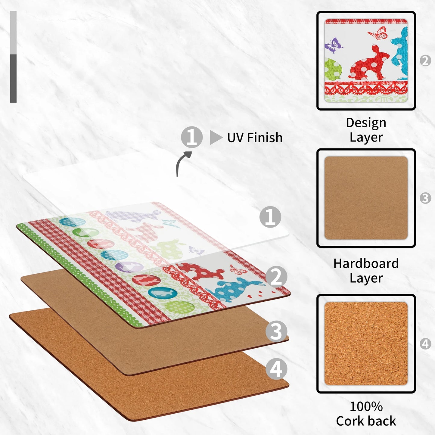 Free Shipping Printed Personalized Wooden  Lemon Pattern Coasters Mats Set Wooden Rustic Anti Skid Desk mat Coasters