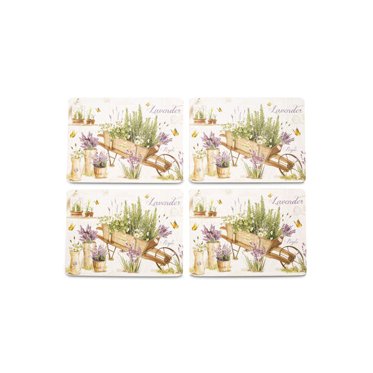 4pcs Purple Lavender Pot Cushion Bubble Mat Middle Size Dining Placemats Made Cork Factory Price Heart Illustration Style