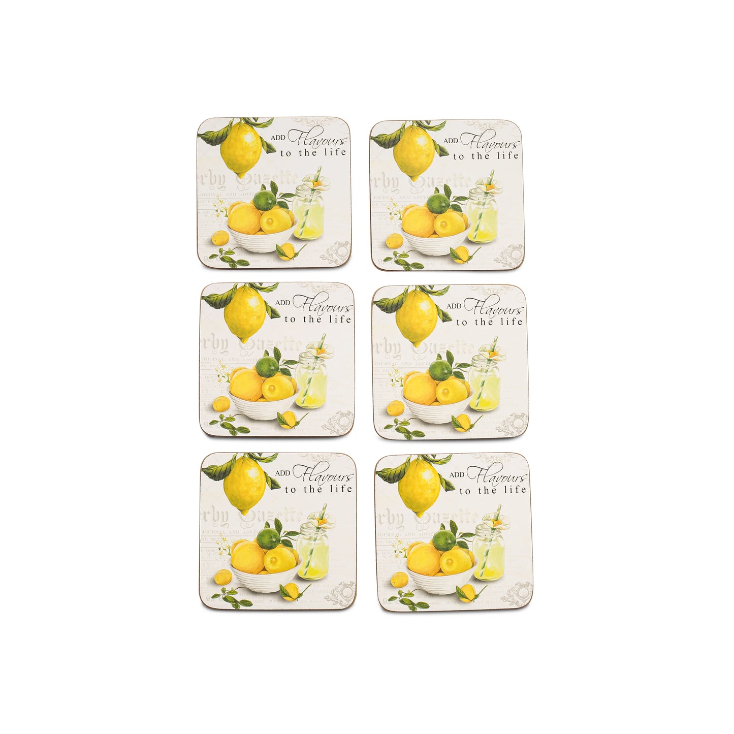 Free Shipping Printed Personalized Wooden  Lemon Pattern Coasters Mats Set Wooden Rustic Anti Skid Desk mat Coasters