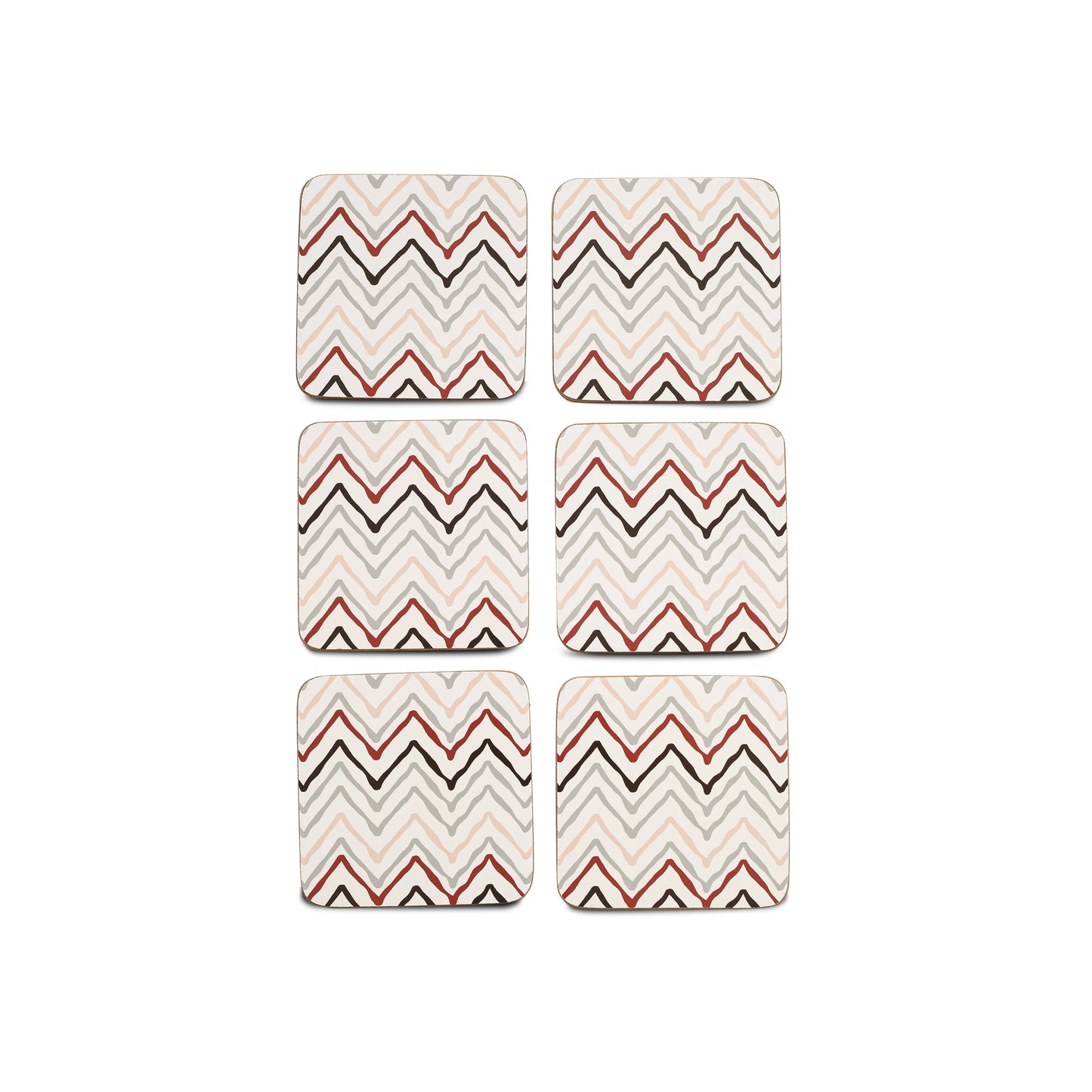 Free Shipping 6 Pcs Simple Style Corrugated Coffee Table Desk Coasters Customized Printed Wood Square Coasters Drinks Easy Use Dining