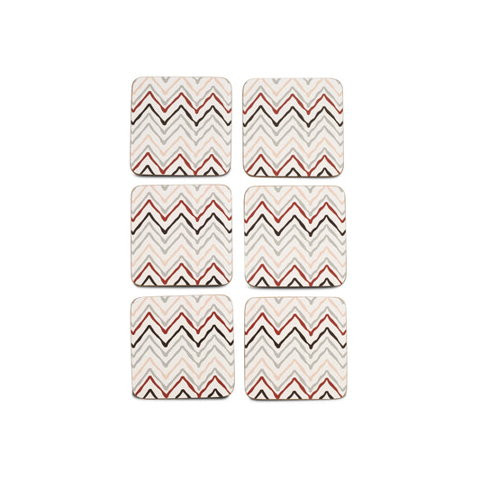 Free Shipping 6 Pcs Simple Style Corrugated Coffee Table Desk Coasters Customized Printed Wood Square Coasters Drinks Easy Use Dining