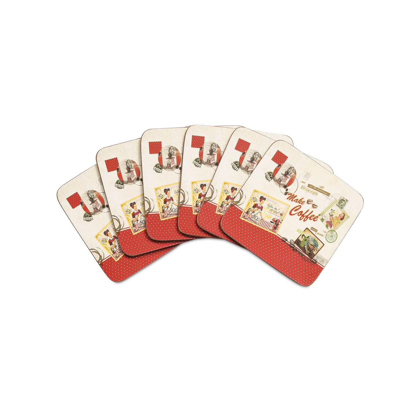 Free Shipping 6 Piece Set DIY Sublimation Printing MDF Mug Coaster Blank Different Designs Wood Board Cup Coaster