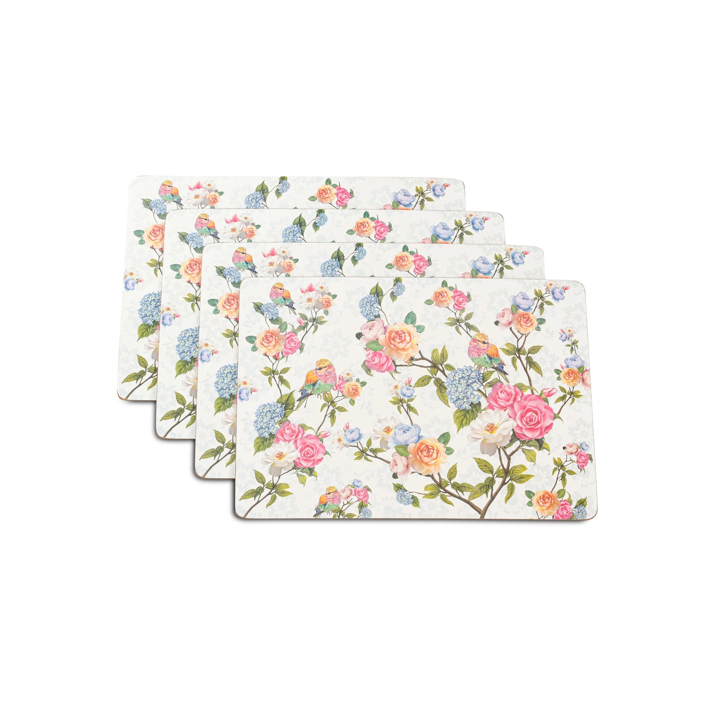 Factory Price 4pcs Large Size Azalea Pattern Table Placemats Cushion Bubble Mat Set Square Design Cork Material Dining Occasions