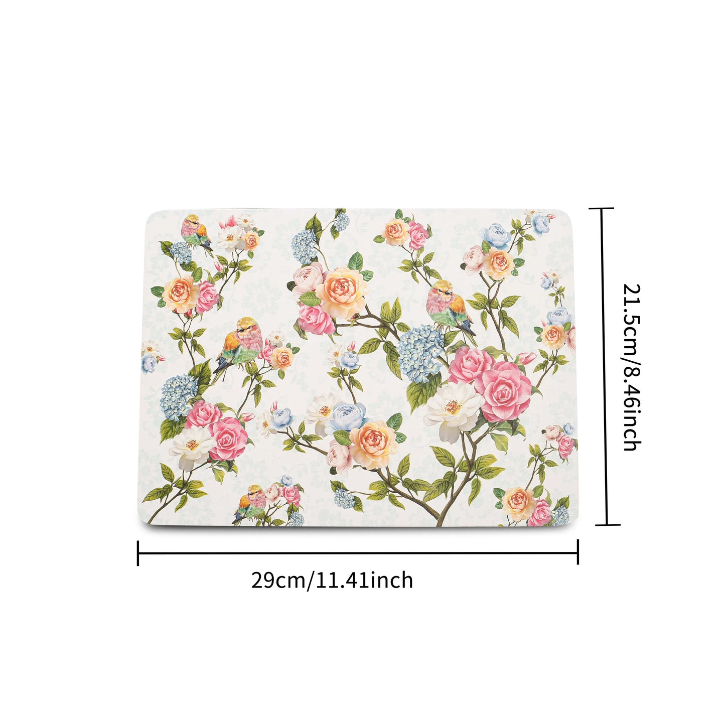 4pcs Azalea Pattern Table Placemats Middle Size Cork Material Dining Cushion Bubble Mat Factory Price Illustration Style