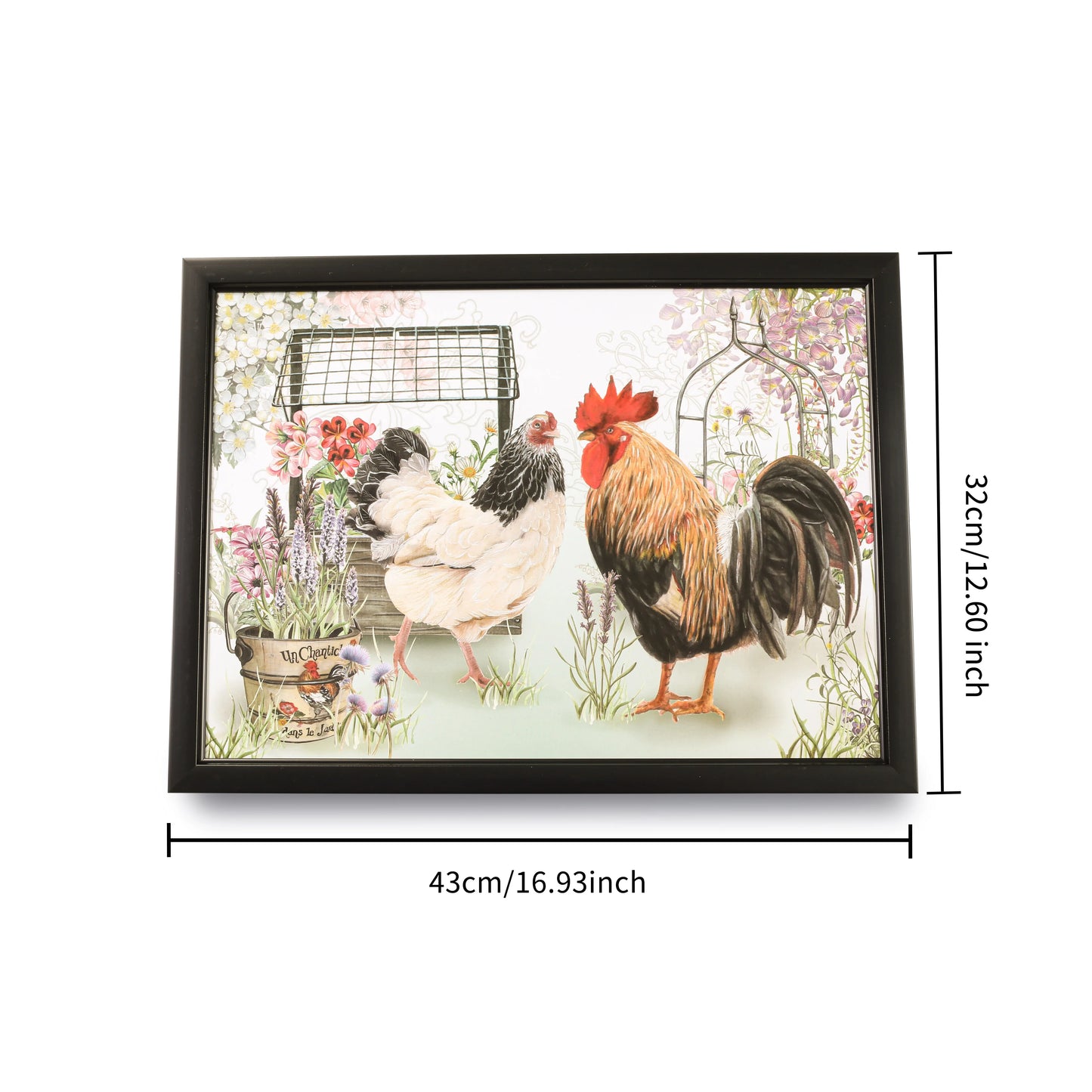1 pcs Lap tray Placemats  Big rooster illustration pattern Romantic style table Placemats Factory Price cushion Bubble mat