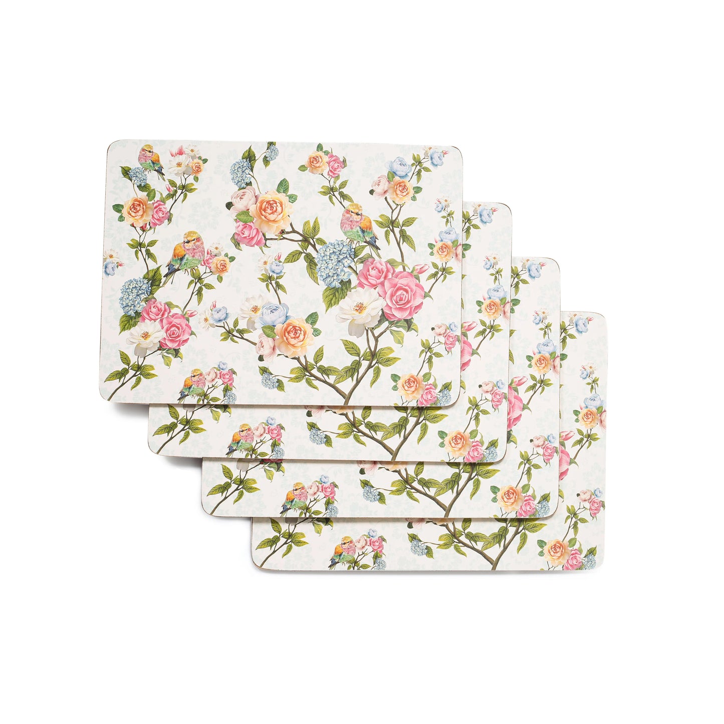 4pcs Azalea Pattern Table Placemats Middle Size Cork Material Dining Cushion Bubble Mat Factory Price Illustration Style
