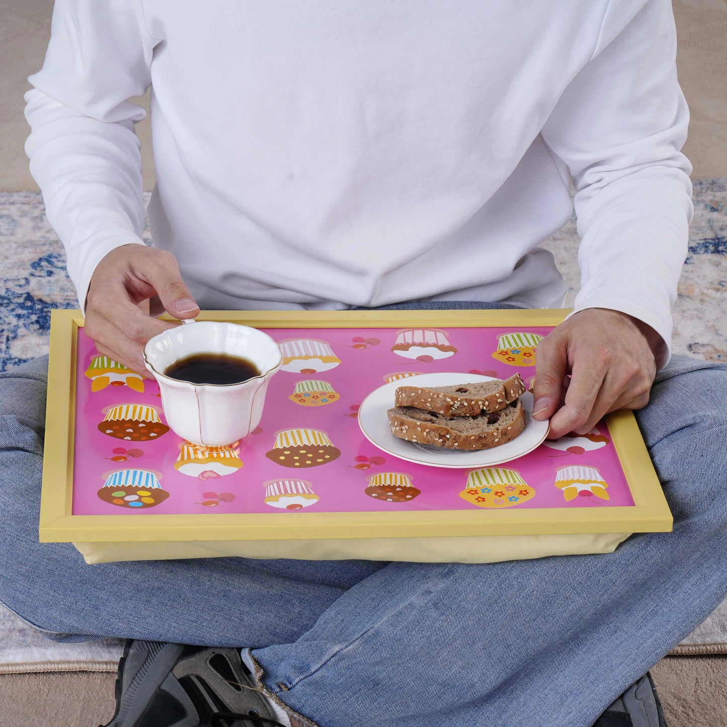 1 pcs Lap tray Placemats Pink Cupcake pattern illustration style 4 pcs table Placemats Factory Price cushion Bubble mat