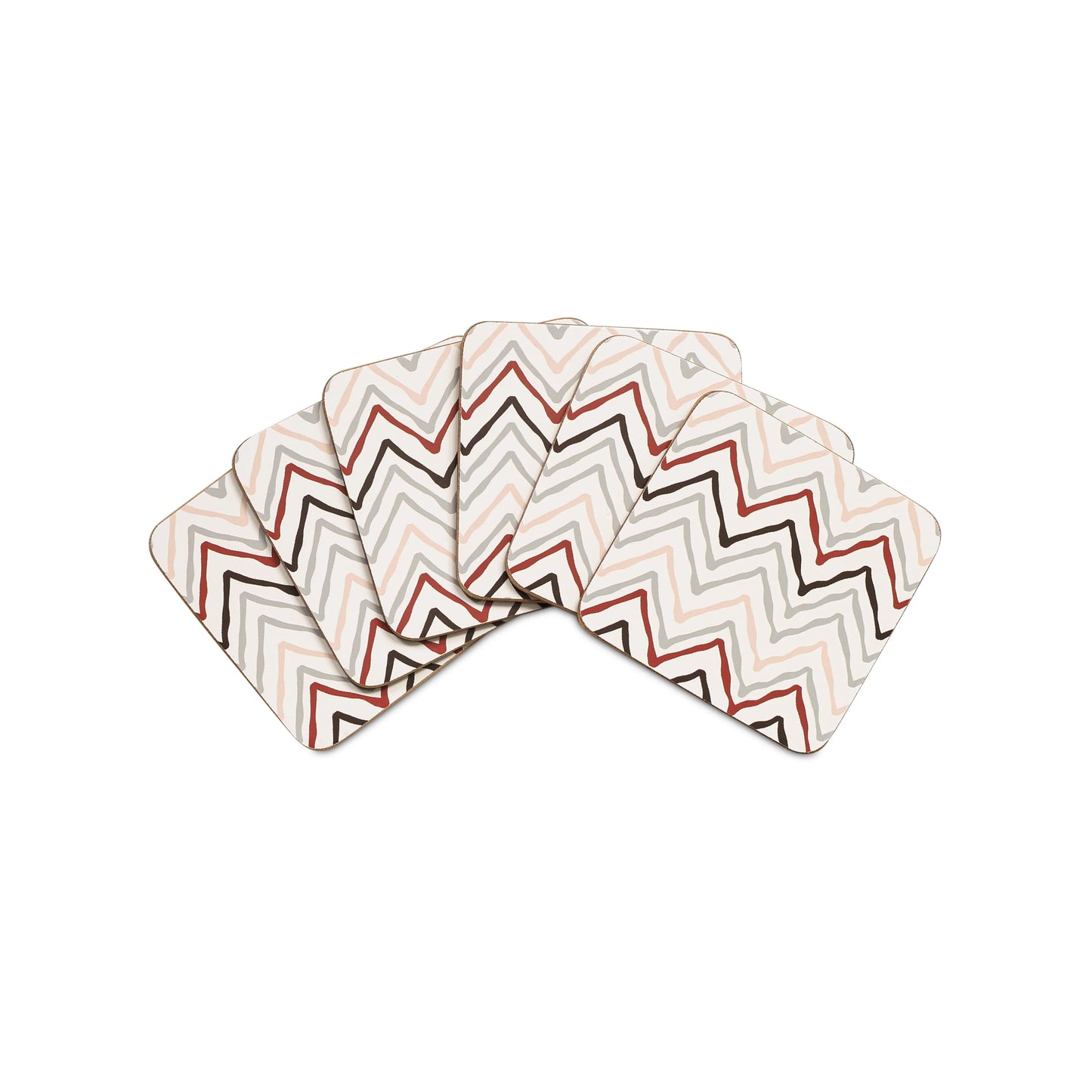 Free Shipping 6 Pcs Simple Style Corrugated Coffee Table Desk Coasters Customized Printed Wood Square Coasters Drinks Easy Use Dining