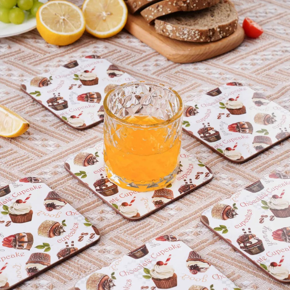 Free Shipping 6pcs Custom Printing Round Square Tea Drink MDF Wooden Coaster Heat-resisting Sublimation Coasters with Cork Back